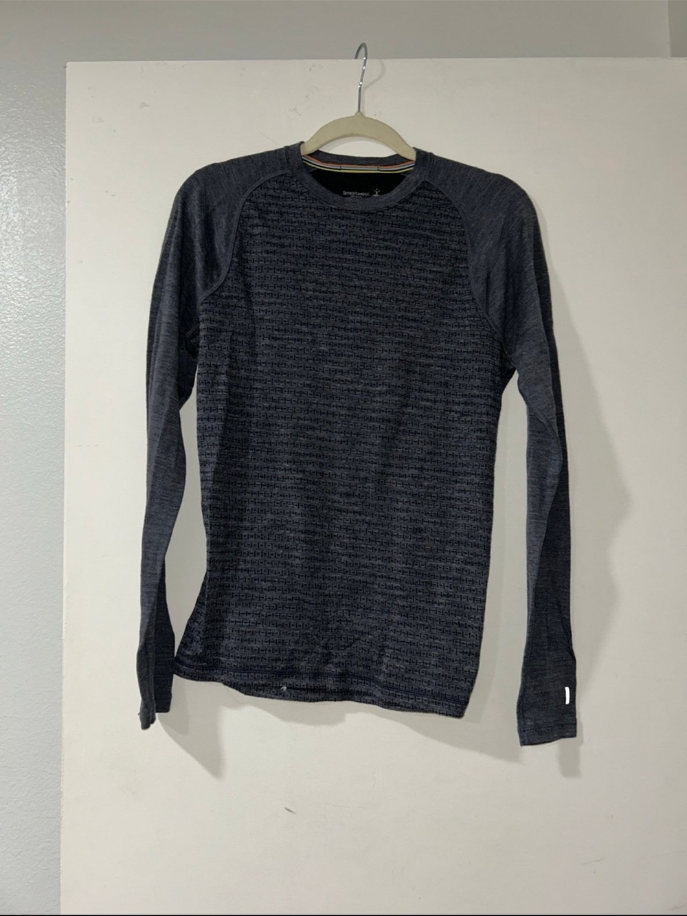 Men's Long Sleeve merino wool Shirt - Charcoal Gray